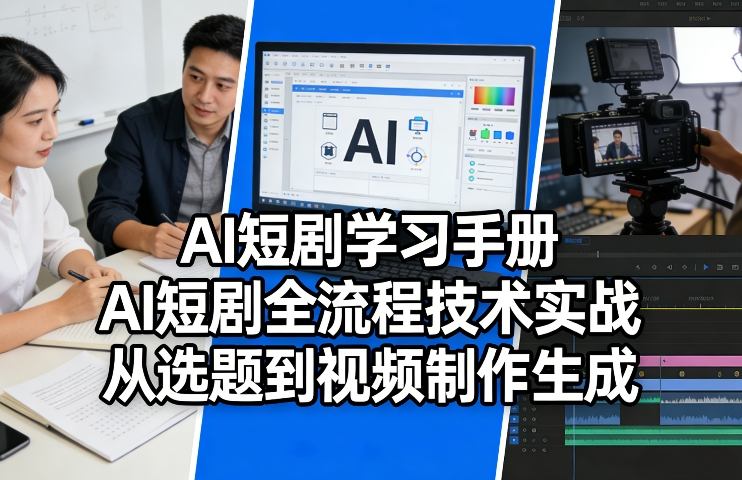 AI短剧学习手册，AI短剧全流程技术实战，从选题到视频制作生成-hcnxn