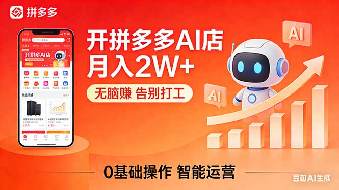 开一家拼多多AI店，月入2W+，无脑赚，告别打工，附SOP手册-hcnxn