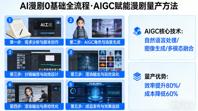 AI漫剧0基础全流程，快速掌握AIGC赋能的漫剧量产方法-hcnxn