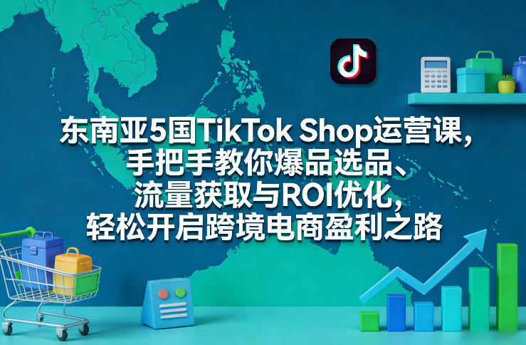 东南亚5国TikTok Shop运营课，手把手教你爆品选品、流量获取与ROI优化，轻松开启跨境电商盈利之路-hcnxn