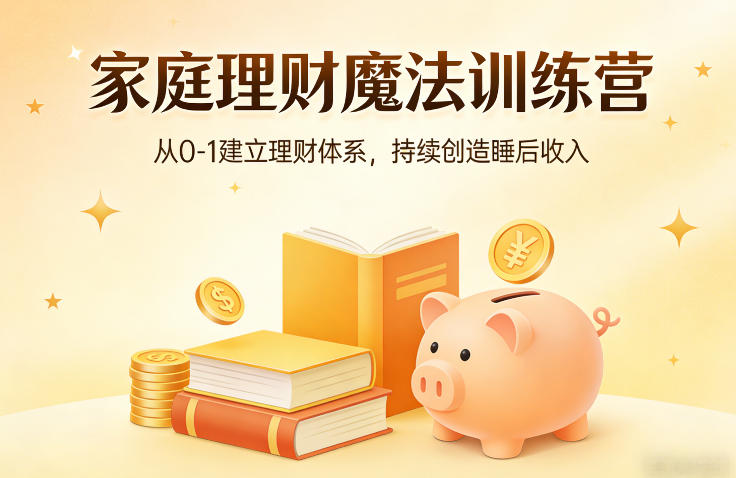 家庭理财魔法训练营，从0-1建立理财体系，持续创造睡后收入-hcnxn