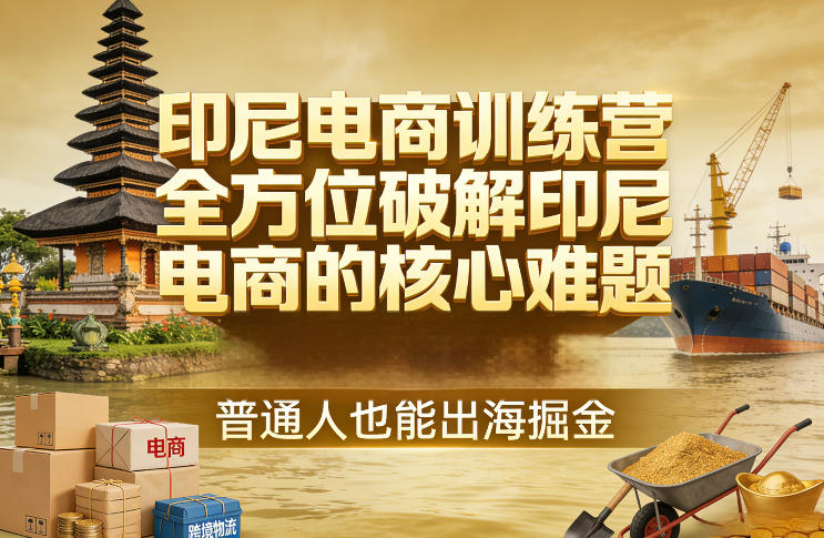 印尼电商训练营，全方位破解印尼电商的核心难题，普通人也能出海掘金-hcnxn