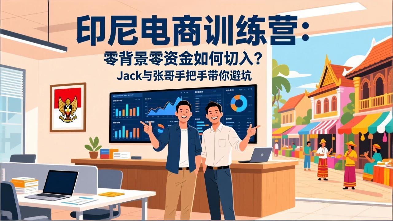 印尼电商训练营：零背景零资金如何切入？Jack与张哥手把手带你避坑-hcnxn