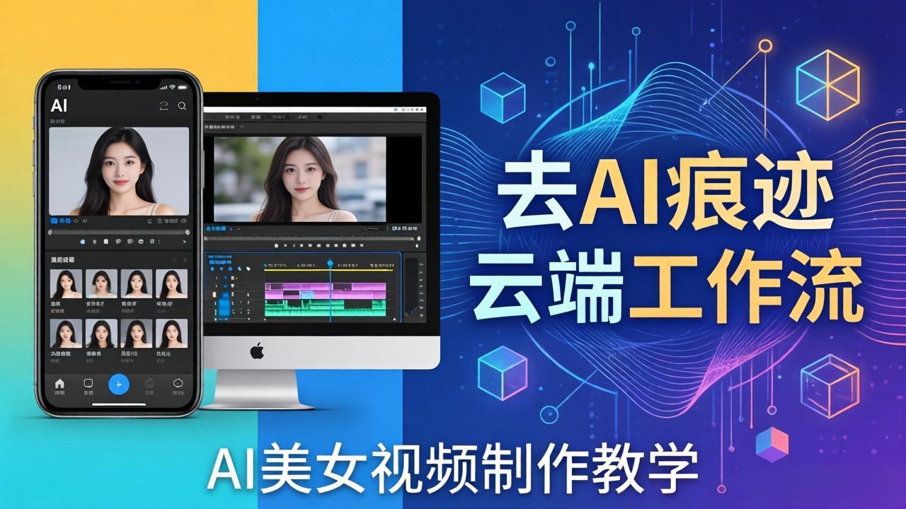 AI美女视频制作教学：去AI痕迹，云端工作流出图，手机电脑均可，不需要配置-hcnxn