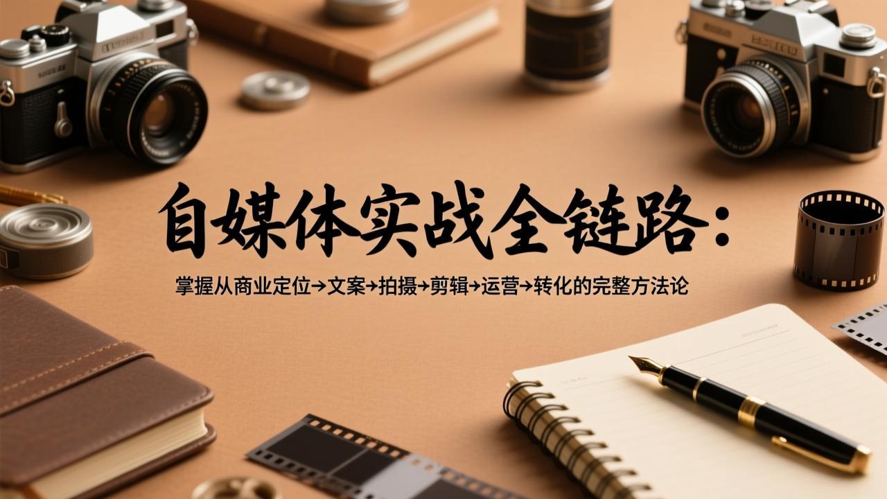 自媒体实战全链路：掌握从商业定位→文案→拍摄→剪辑→运营→转化的完整方法论-hcnxn