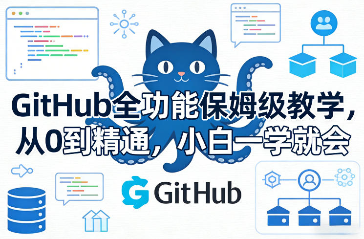 GitHub全功能保姆级教学，从0到精通，小白一学就会-hcnxn