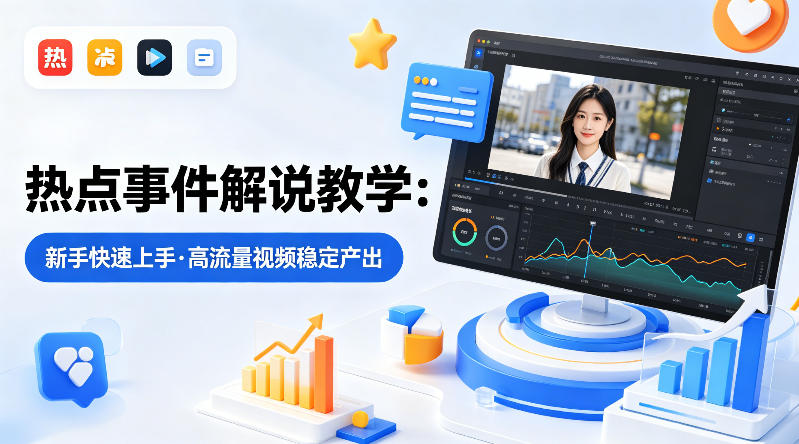 某大V的热点事件解说教学，新手也能快速上手，稳定产出高流量解说视频-hcnxn