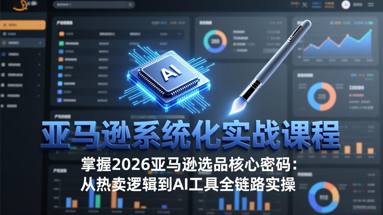 亚马逊系统化实战课-更新3月：2026最新选品方法论，从热卖原因分析到AI作图，提升选品成功率-hcnxn