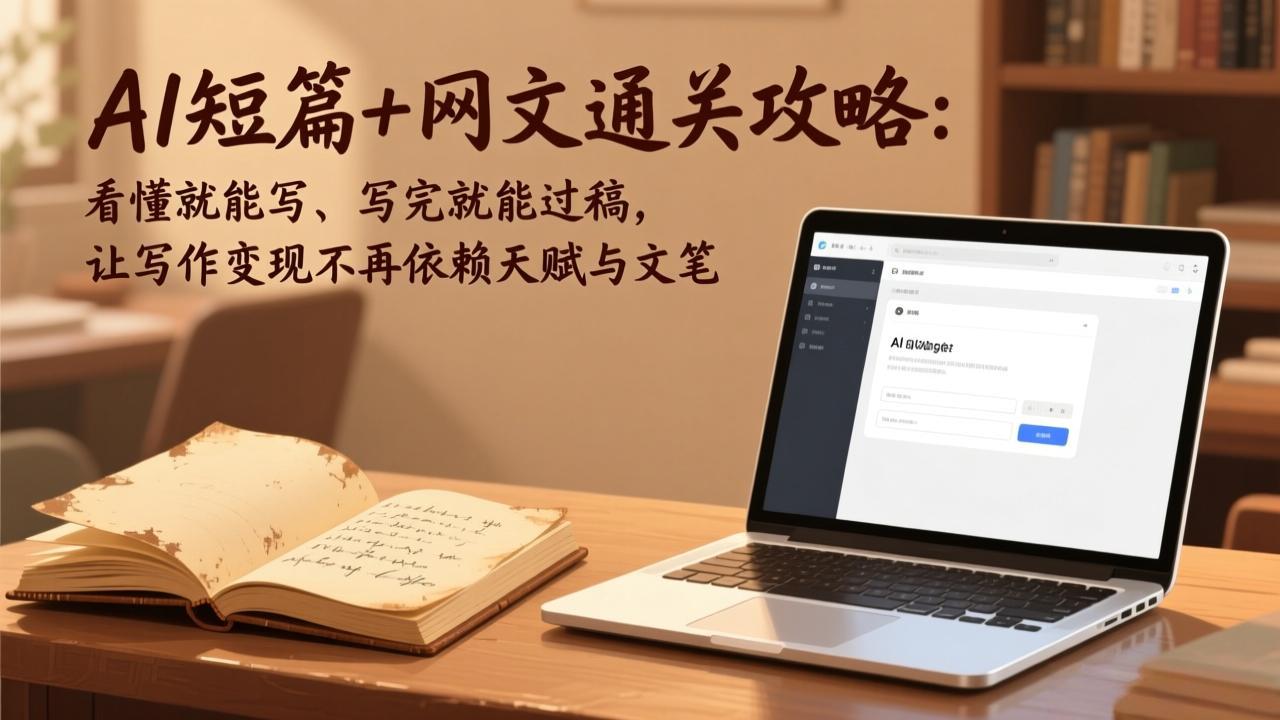AI短篇+网文通关攻略：看懂就能写、写完就能过稿，让写作变现不再依赖天赋与文笔-hcnxn
