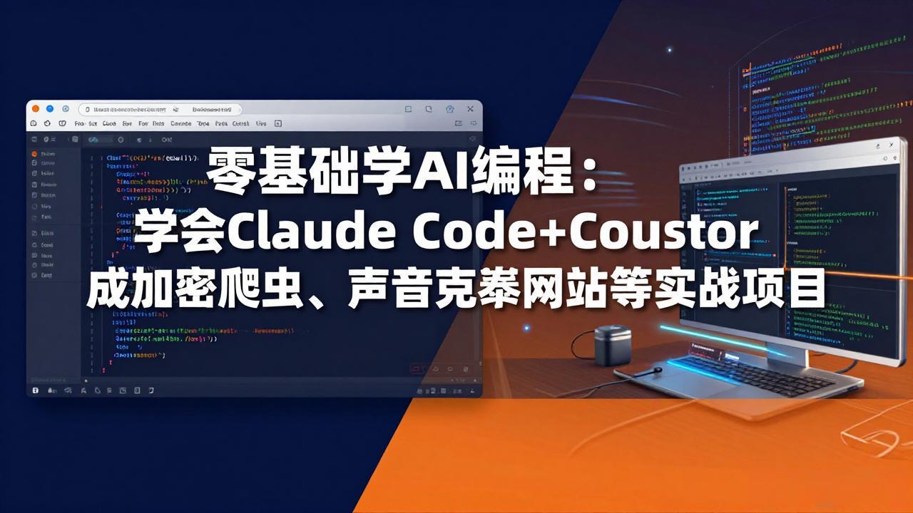 零基础学AI编程：学会Claude Code+Cursor完成加密爬虫、声音克隆网站等实战项目-hcnxn