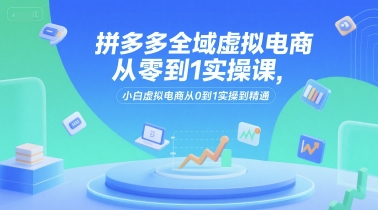 拼多多全域虚拟电商从零到1实操课，小白虚拟电商从0到1实操到精通-hcnxn