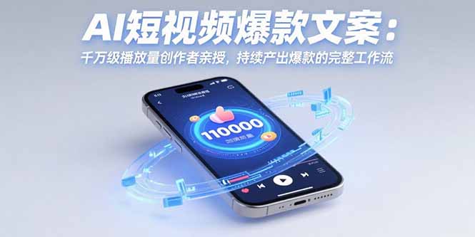 AI短视频爆款文案：千万级播放量创作者亲授，持续产出爆款的完整工作流-hcnxn