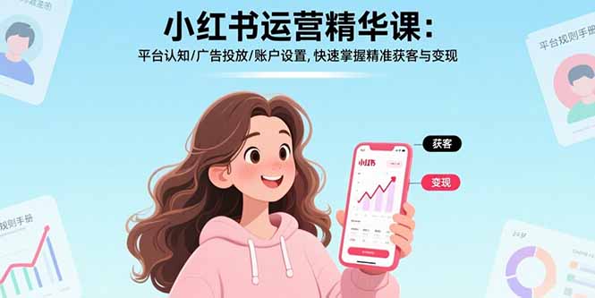 小红书运营精华课：平台认知/广告投放/账户设置,快速掌握精准获客与变现-hcnxn