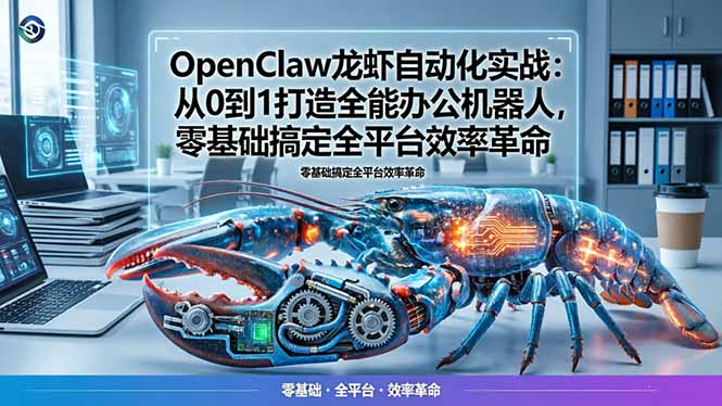 OpenClaw龙虾自动化实战：从0到1打造全能办公机器人，零基础搞定全平台效率革命-hcnxn