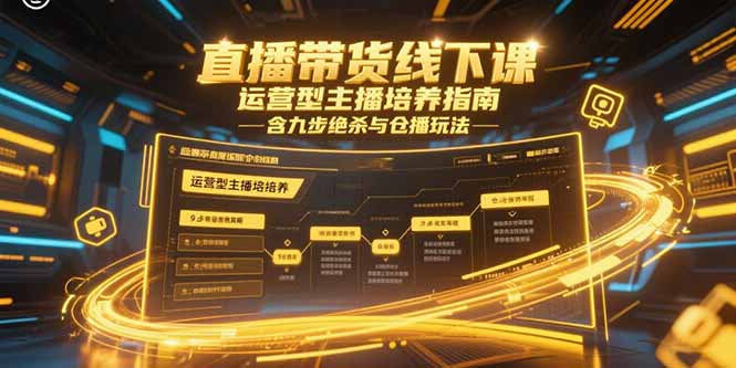 直播带货线下课，运营型主播培养指南，含九步绝杀与仓播玩法-hcnxn