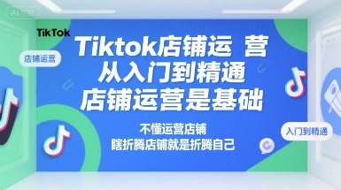 Tiktok店铺运营从入门到精通，店铺运营是基础，不懂运营店铺，瞎折腾店铺就是折腾自己-hcnxn