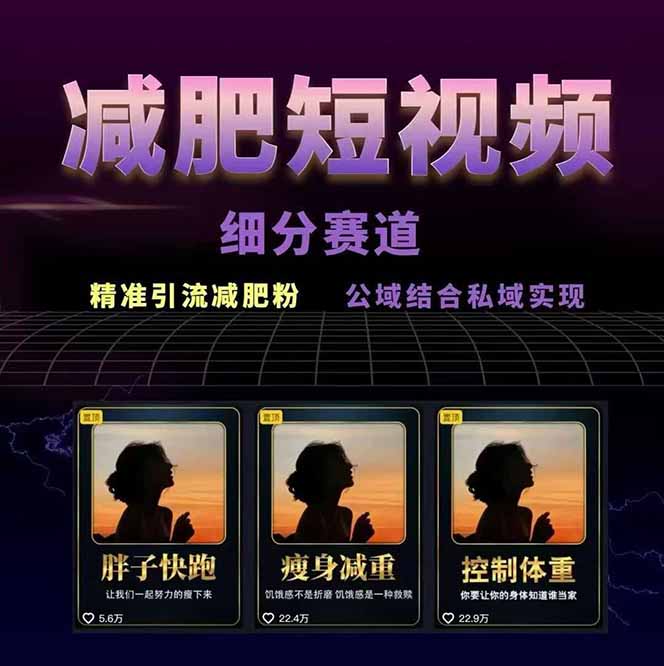 图片[1]-减肥短视频赛道运营课：素材准备-视频制作-引流变现全流程 (附素材-hcnxn
