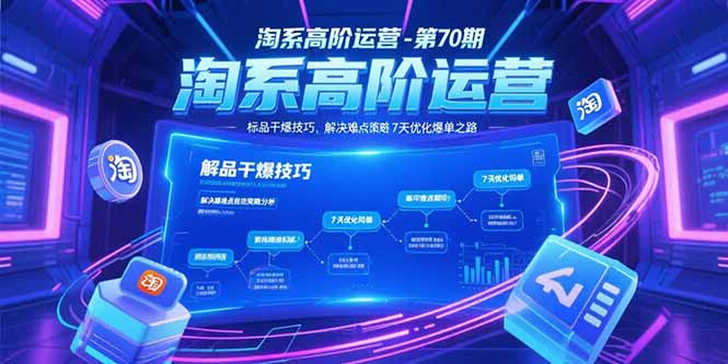 淘系高阶运营-第70期，标品干爆技巧，解决难点策略，大佬操盘方法-hcnxn