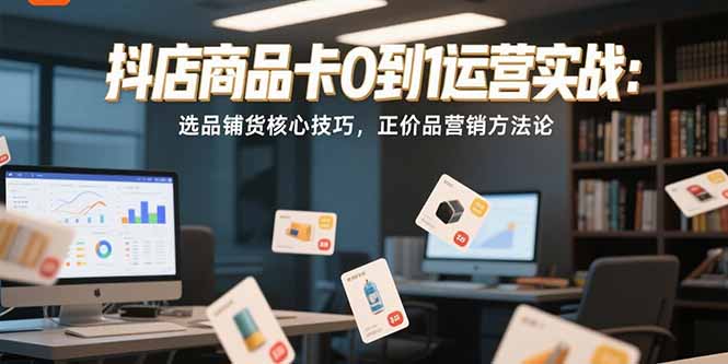 抖店商品卡0到1运营实战：选品铺货核心技巧，正价品营销方法论-hcnxn