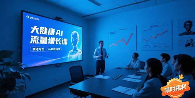 大健康AI流量增长课8.0，赛道定位方法论，AI数字人内容生产，私域转化运营-hcnxn