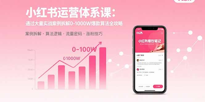 小红书运营体系课：通过大量实战案例拆解0-1000W爆款算法全攻略-hcnxn