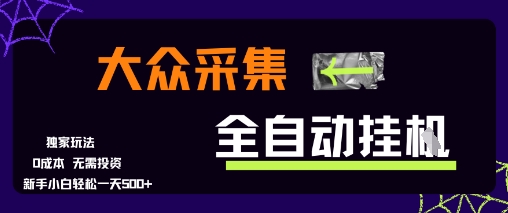 大众采集全自动玩法，新手小白轻松一天5张+，操作简单零成本【揭秘】-hcnxn