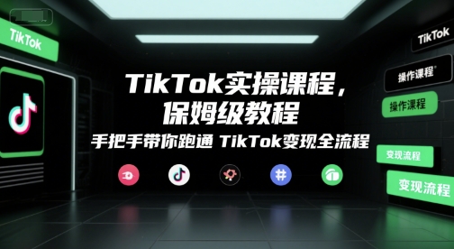 TikTok实操课程，保姆级教程，手把手带你跑通TikTok变现全流程-hcnxn