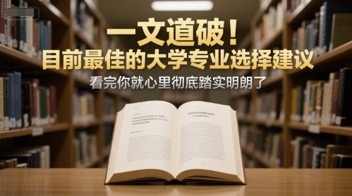 付费文章：一文道破！目前最佳的大学专业选择建议，看完你就心里彻底踏实明朗了-hcnxn