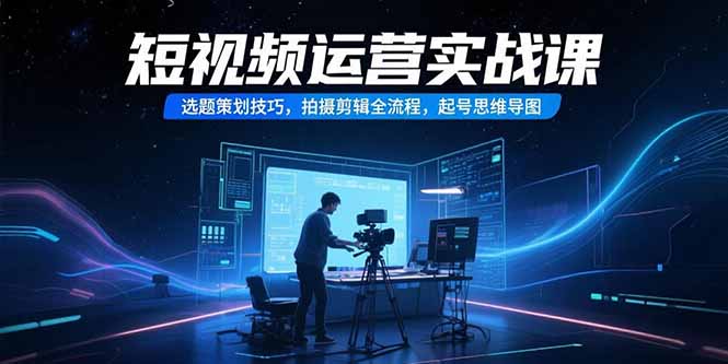 短视频运营实战课，选题策划技巧，拍摄剪辑全流程，起号思维导图-hcnxn