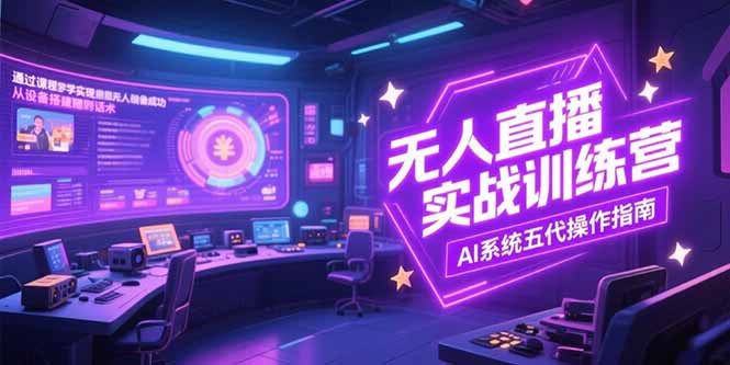 无人直播实操训练营，从设备搭建到话术，AI系统五代操作指南(7月更新-hcnxn