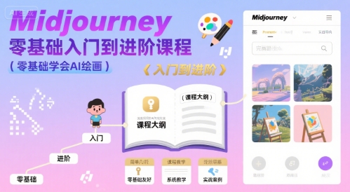 midjourney零基础入门到进阶课程，零基础学会AI绘画-hcnxn