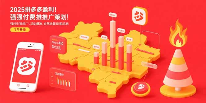 2025拼多多盈利地图：强付费推广策略/活动爆流/自然流量获取系统(7月更新-hcnxn