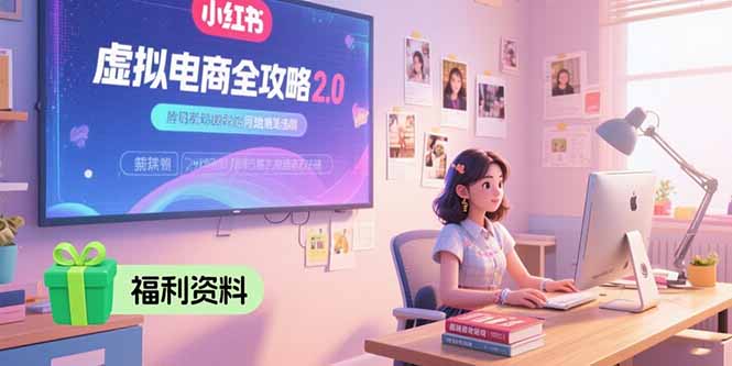 虚拟电商全攻略2.0，开店选品实操流程，账号定位、货源发布、笔记发布技巧-hcnxn