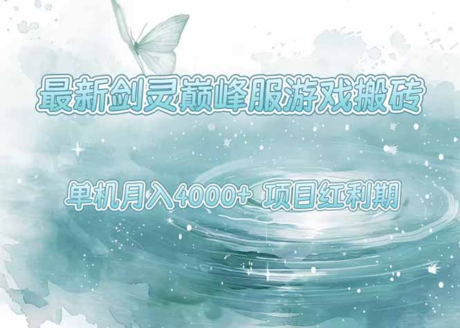最新剑灵巅峰服游戏搬砖，项目红利期，单机稳定4000+操作简单好上手-hcnxn