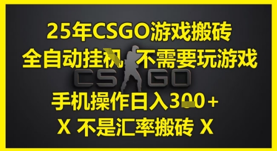 25年CSGO游戏搬砖，全自动运行，不需要玩游戏，手机操作日入3张(不是汇率搬砖)【揭秘】-hcnxn