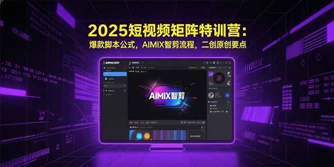 2025短视频矩阵特训营：爆款脚本公式，AIMIX智剪流程，二创原创要点-hcnxn