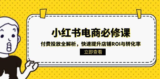 小红书电商必修课：付费投放全解析，快速提升店铺ROI与转化率-hcnxn