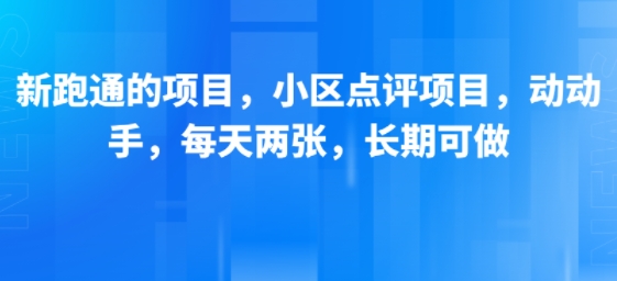 新跑通的项目，小区点评项目，动动手，每天两张，长期可做-hcnxn