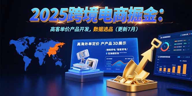 2025跨境电商掘金：蓝海市场定位，高客单价产品开发，数据选品(更新7月-hcnxn