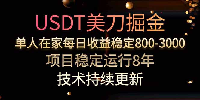 USDT美刀掘金，单人每日收益800-3000，稳定运行8年-hcnxn