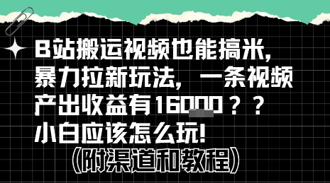 b站掘金计划？搬运视频也能挣拉新的收益，小白应该怎么玩！-hcnxn