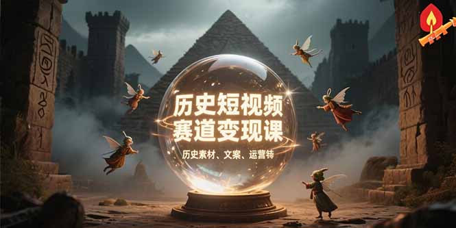 历史短视频赛道变现课，百集素材库应用，文案剪辑技巧，账号运营全案-hcnxn