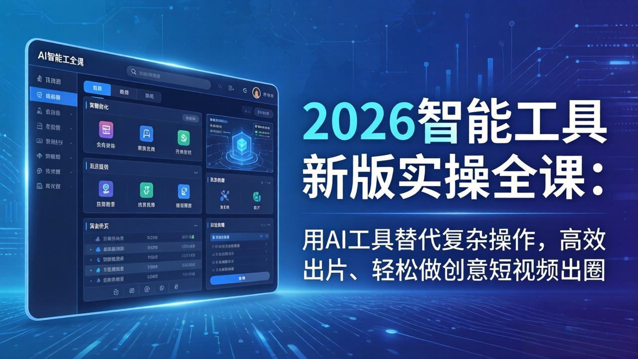 2026智能工具新版实操全课：用AI工具替代复杂操作，高效出片、轻松做创意短视频出圈-hcnxn