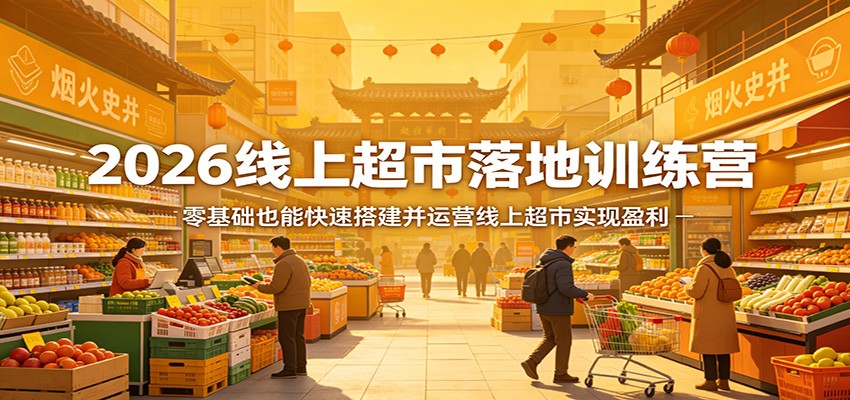 2026线上超市落地训练营，零基础也能快速搭建并运营线上超市实现盈利-hcnxn
