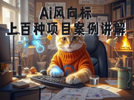 Ai风向标-附100种项目案例玩法-0基础小白到大神ai视频商业应用教学-hcnxn