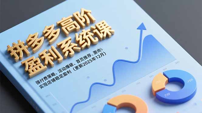 拼多多高阶盈利系统课，强付费策略、活动爆破、首页推荐，实现店铺稳定盈利(更新12月-hcnxn