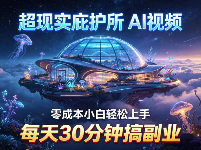 超现实庇护所AI视频项目拆解，零成本小白轻松上手，每天30分钟搞副业-hcnxn