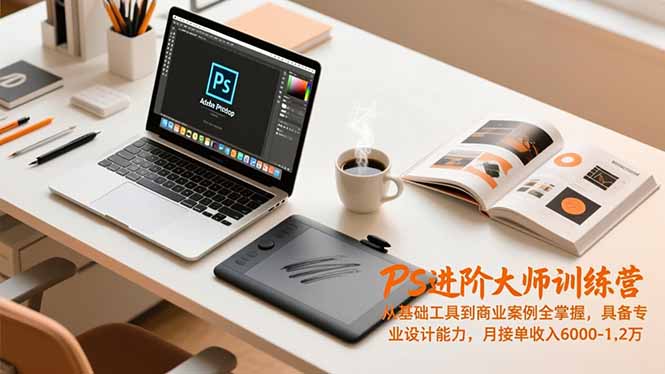 PS进阶大师训练营，从基础工具到商业案例全掌握，具备专业设计能力，月接单收入6000-1.2万-hcnxn