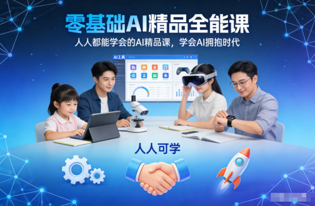 零基础AI精品全能课，人人都能学会的AI精品课，学会AI拥抱时代-hcnxn