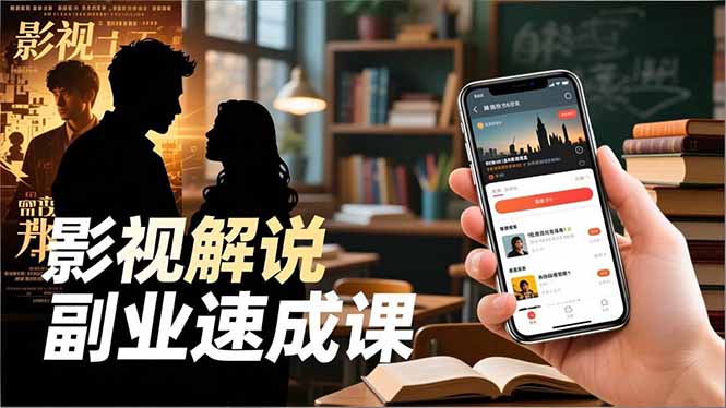 Tk影视解说副业速成课，软件安装、全流程实操、爆款预设，新手两周变现-hcnxn